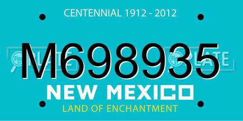 M698935 New Mexico License Plate