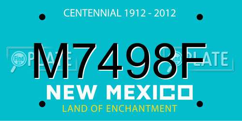 M7498F New Mexico License Plate
