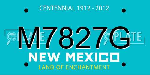 M7827G New Mexico License Plate