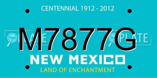 M7877G New Mexico License Plate