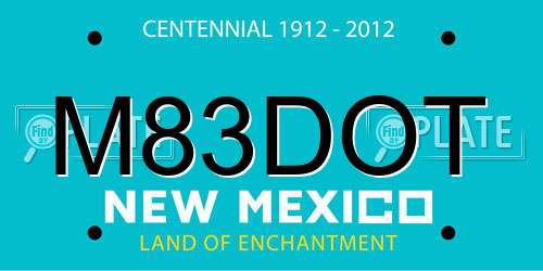 M83DOT New Mexico License Plate