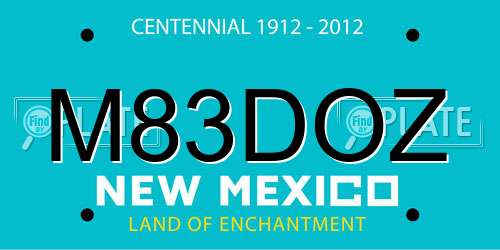 M83DOZ New Mexico License Plate