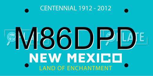 M86DPD New Mexico License Plate
