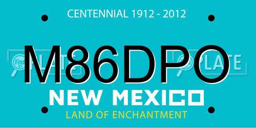 M86DPO New Mexico License Plate