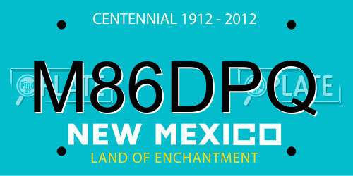 M86DPQ New Mexico License Plate