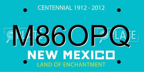 M86OPQ New Mexico License Plate