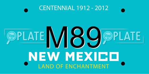 M89 New Mexico License Plate