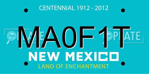 MA0F1T New Mexico License Plate