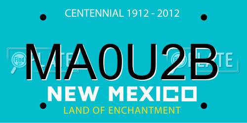 MA0U2B New Mexico License Plate