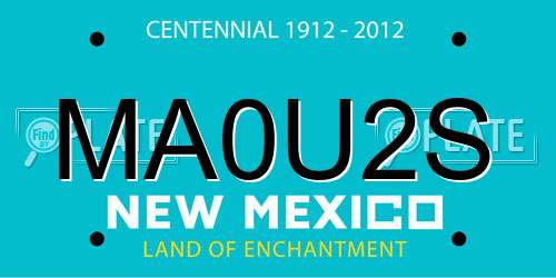 MA0U2S New Mexico License Plate