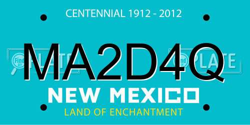 MA2D4Q New Mexico License Plate