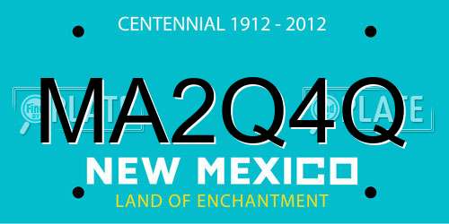 MA2Q4Q New Mexico License Plate