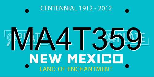 MA4T359 New Mexico License Plate