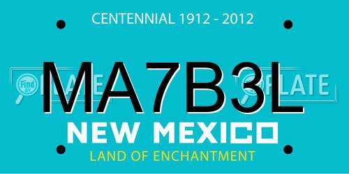 MA7B3L New Mexico License Plate