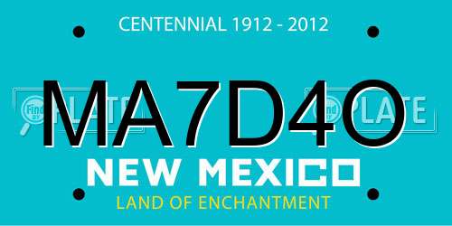 MA7D4O New Mexico License Plate