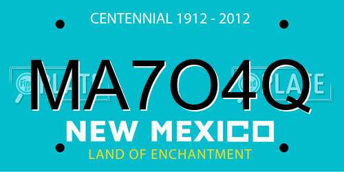 MA7O4Q New Mexico License Plate