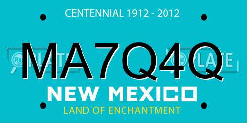 MA7Q4Q New Mexico License Plate