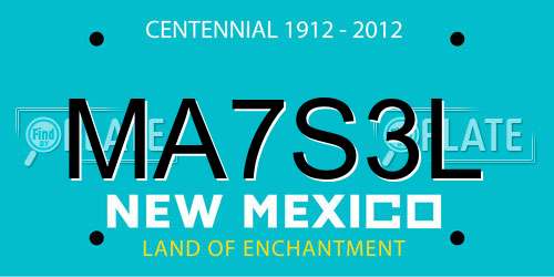 MA7S3L New Mexico License Plate