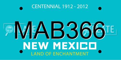 MAB366 New Mexico License Plate