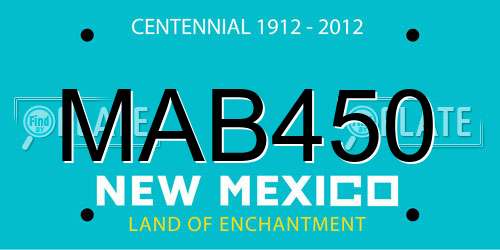 MAB450 New Mexico License Plate