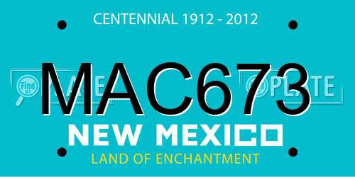 MAC673 New Mexico License Plate