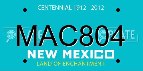 MAC804 New Mexico License Plate
