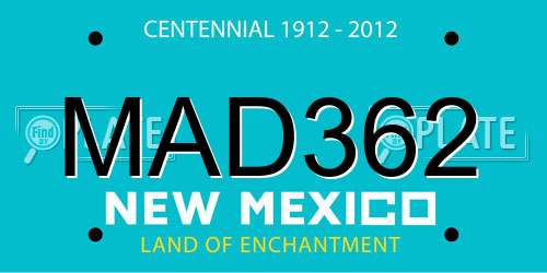 MAD362 New Mexico License Plate