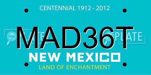 MAD36T New Mexico License Plate