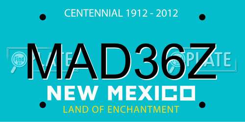 MAD36Z New Mexico License Plate