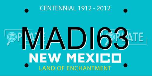 MADI63 New Mexico License Plate