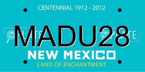 MADU28 New Mexico License Plate