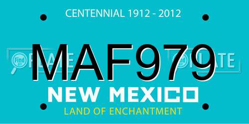 MAF979 New Mexico License Plate