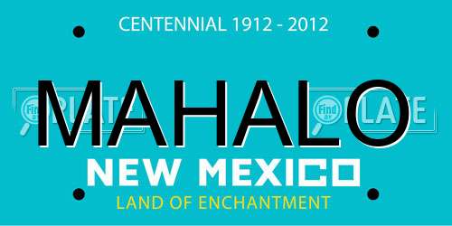 MAHALO New Mexico License Plate