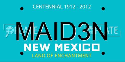 MAID3N New Mexico License Plate