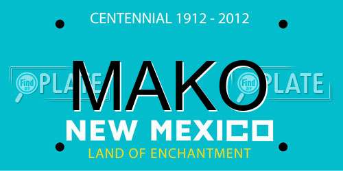 MAKO New Mexico License Plate