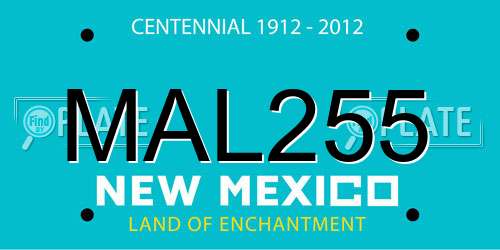 MAL255 New Mexico License Plate