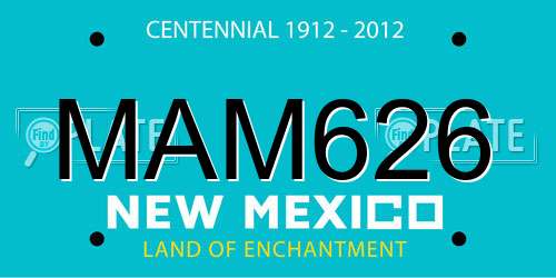 MAM626 New Mexico License Plate