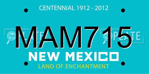 MAM715 New Mexico License Plate