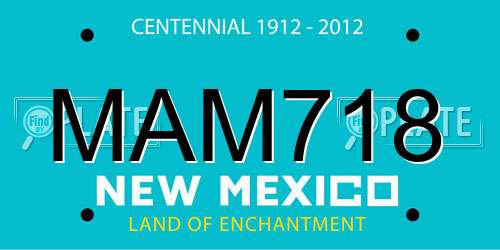 MAM718 New Mexico License Plate