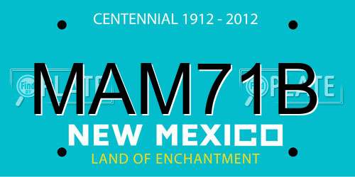 MAM71B New Mexico License Plate