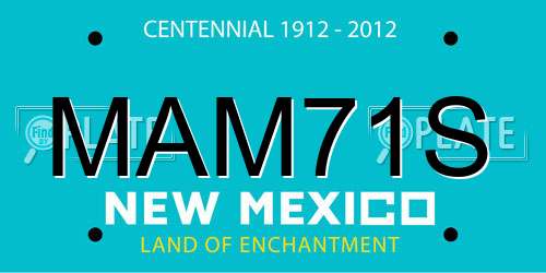 MAM71S New Mexico License Plate