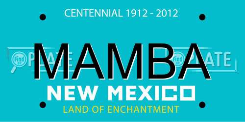 MAMBA New Mexico License Plate