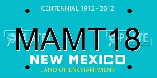 MAMT18 New Mexico License Plate
