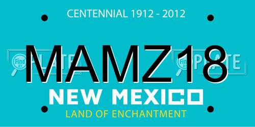 MAMZ18 New Mexico License Plate