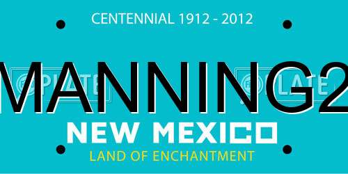 MANNING2 New Mexico License Plate