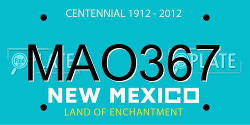 MAO367 New Mexico License Plate