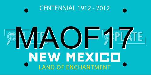 MAOF17 New Mexico License Plate