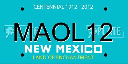MAOL12 New Mexico License Plate