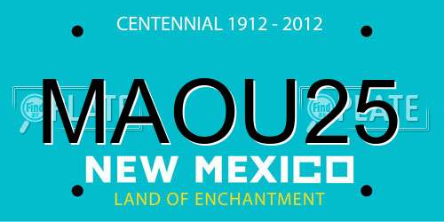 MAOU25 New Mexico License Plate