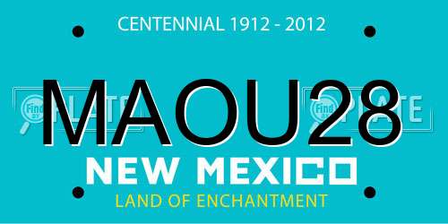 MAOU28 New Mexico License Plate